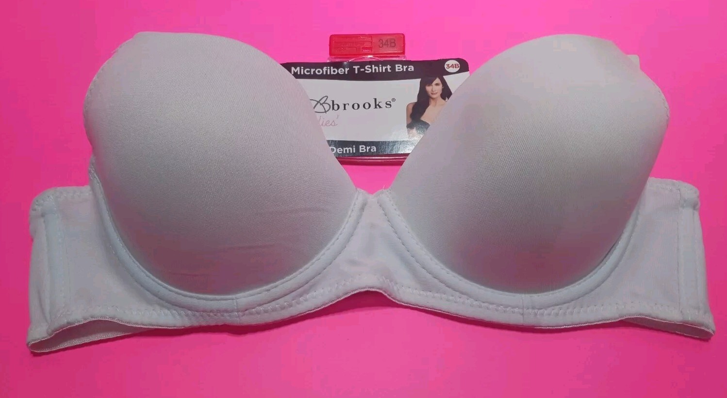 Bobbie Brooks - 34B - White Microfiber T-Shirt Demi Bra - New w/ Tags