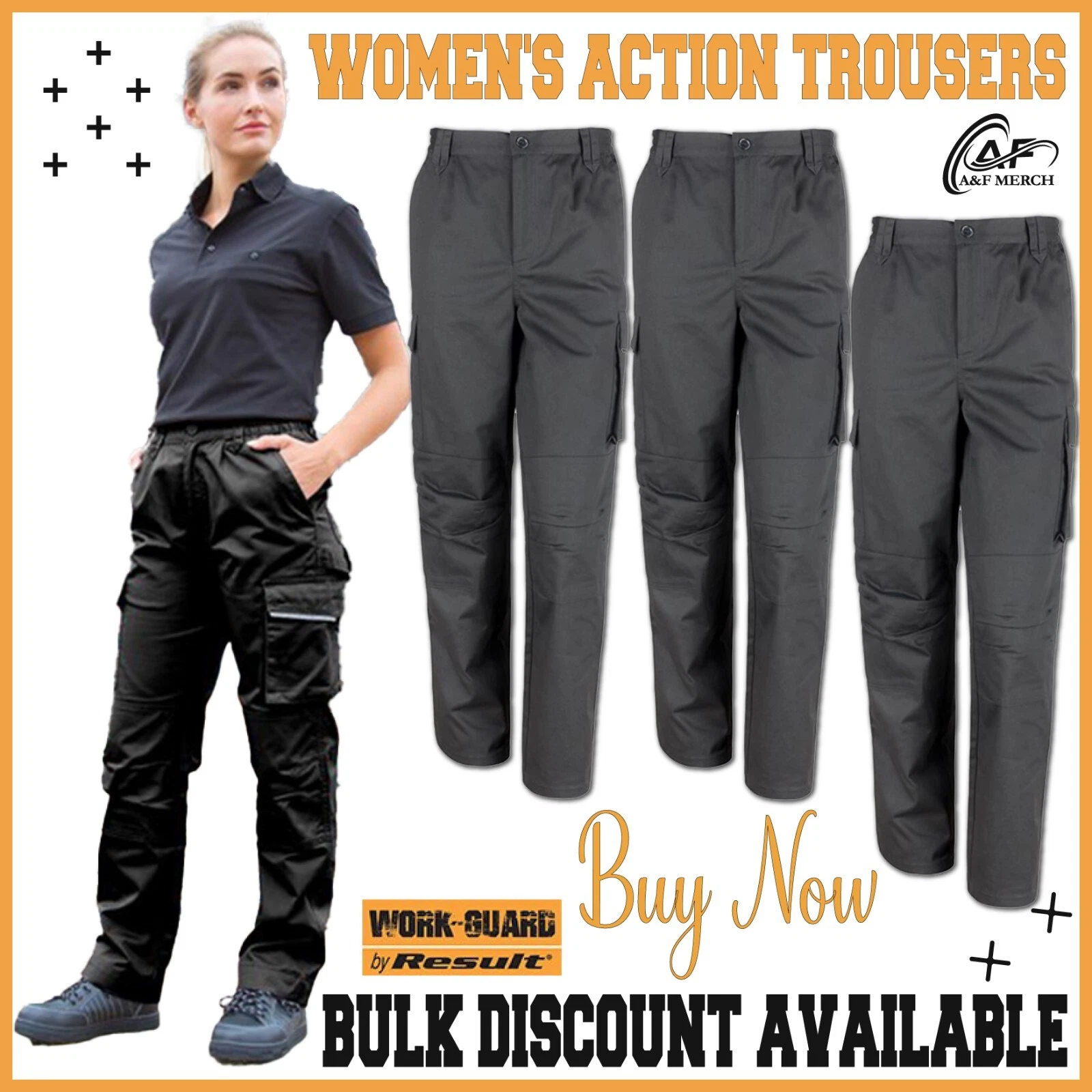 Result Workguard Womens Action Trousers Fitness Sports Workwear R308F