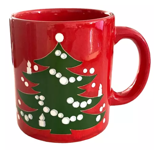 Vtg Waechtersbach Coffee Mug W. Germany Classic Christmas Tree Red New Unused