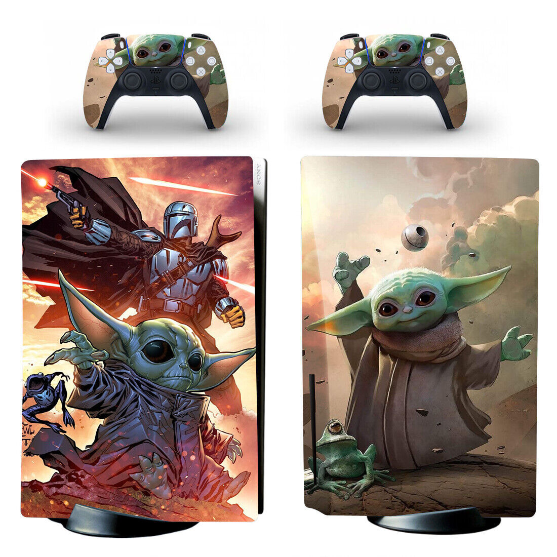 Star Wars Mandalorian Yoda Skins Stickers Decal for PS5 Standard Disc Console