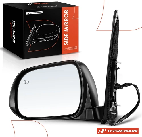A-Premium Black Power Heated Mirror for Toyota Sienna 2011-2012 Manual Folding