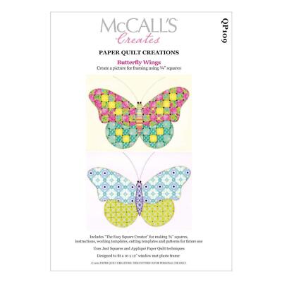 McCalls Creates W10628 Paper Quilt Creations Craft Pattern, Butterfly