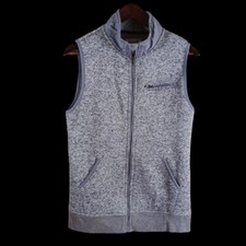 Crown  Ivy Boys Sweater Vest Sz XL Gray Sleeveless Full Zip Pockets Casual