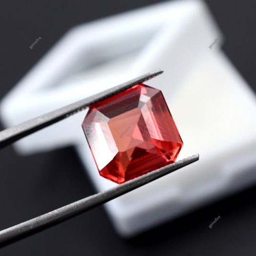 Zafiro Padparadscha natural de 9,65 quilates CERTIFICADO piedra preciosa suelta de corte cuadrado - Imagen 5 de 12