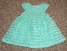 Cat  Jack Toddler Girls Aqua Dress Tulle Floral Overlay 18 Months