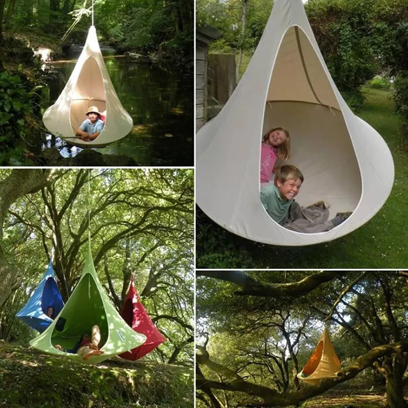 Hammock Swing Kid Chair UFO Shape Teepee Tree Garden Outdoor