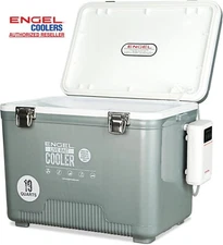 Engel 19QT Pro Live Bait Cooler with Rechargeable Aerator Silver or Tan