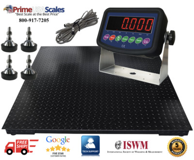 5 Year Warranty 48'' x 48'' (4' x 4')  Floor Scale Pallet RS-232 8,000 lb x .5 lb