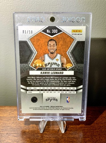 2021-22 PANINI MOSAIC KAWHI LEONARD FINALS MVP GOLD MOSAIC PRIZM #ED 01/10 SICK - Picture 2 of 2