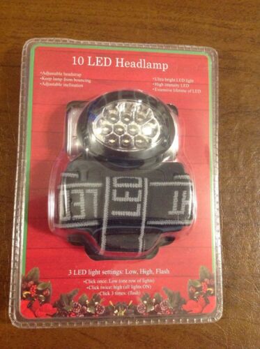 Headlamp Ultra Bright 3-Mode 10 LED Adjustable Strap/light Bike Bicycle Hiking q - Afbeelding 1 van 3