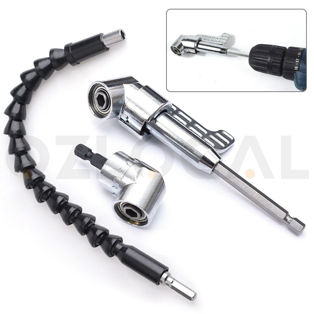 Right Angle Drill and Flexible Shaft Bits Extension Screwdriver Bit ...