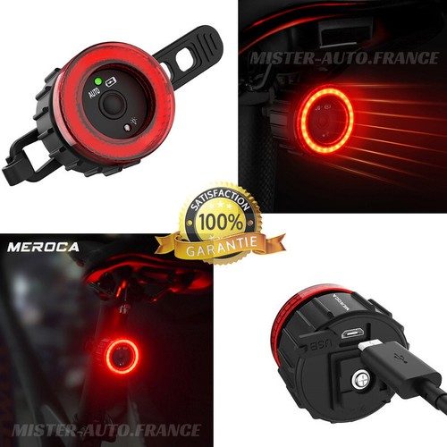 FEU LED VELO VTT ✅ ARRIERE MULTIFONCTION ☆DYNAMIQUE ECLAIRAGE CAPTEUR DE FREINS - Foto 2 di 19