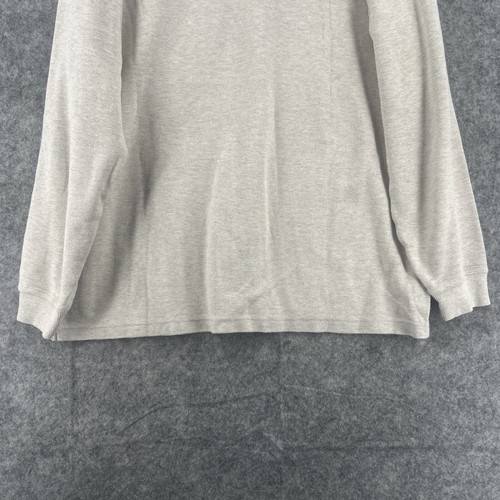 Camicia LL Bean Henley uomo XL alta beige firmata maglia waffle 187245 - Foto 8 di 12