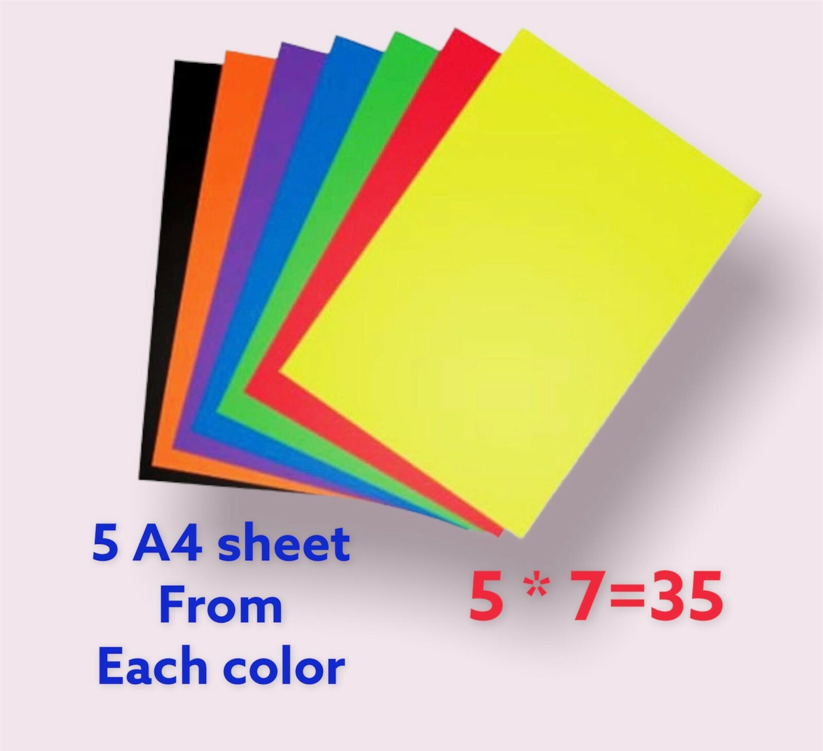 Color A4 5 Sheets EACH COLOR(35 sheet 