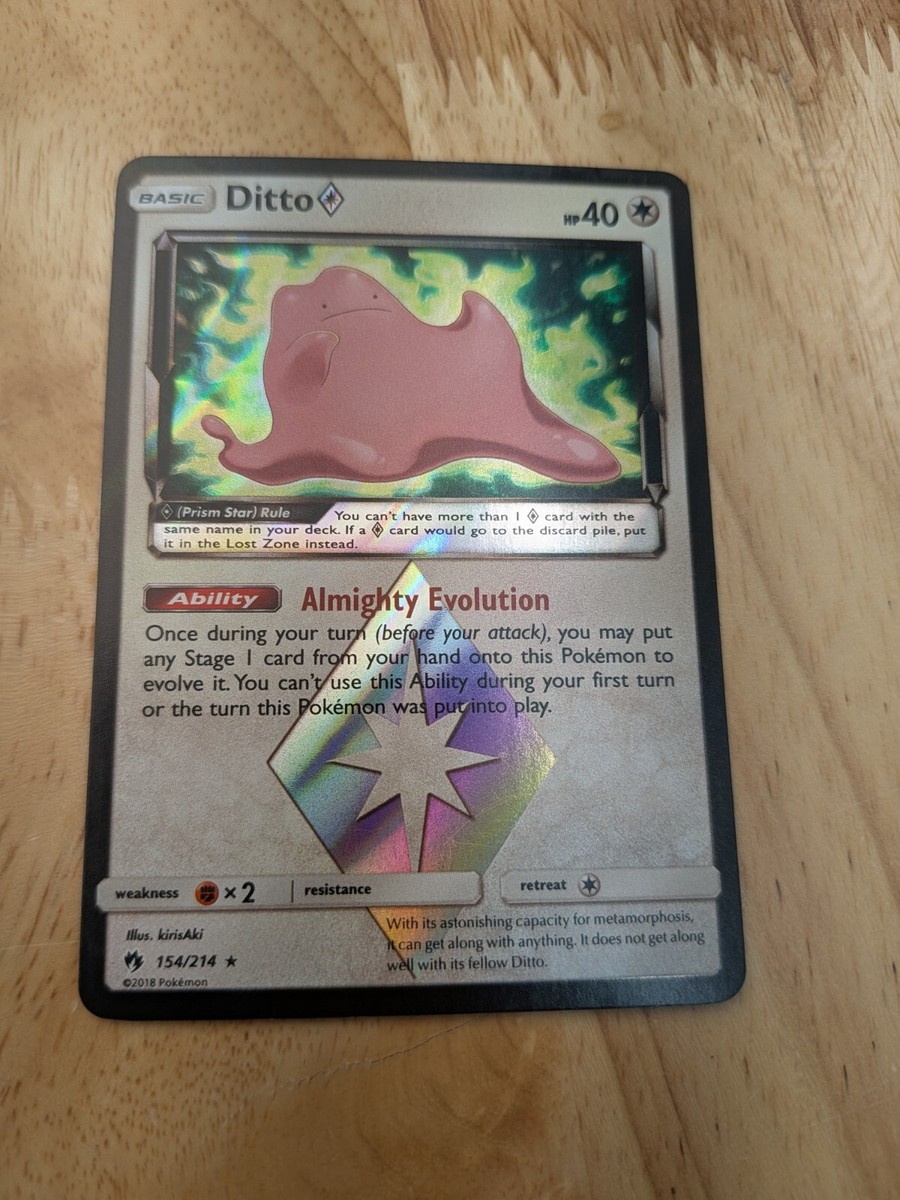 Pokemon Ditto Prism Star 154/214 Lost Thunder NM | eBay
