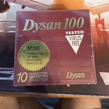 Dysan 100 Diskettes MF2HD Formatted for IBM 3.5" Floppy Disks Box of 10 NEW