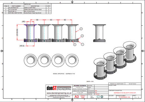 Fits Suzuki GSXR 600 Velocity Stack Trumpet Kit, 40mm diameter, 50mm Long - Picture 5 of 7