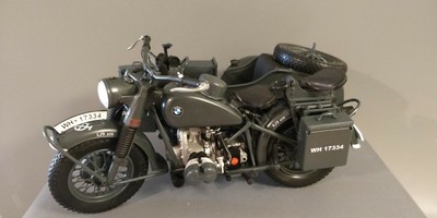 BMW R75 Militaire échelle 1/6 - Moto Allemande En Métal Avec Figurines Articulées - Neuf