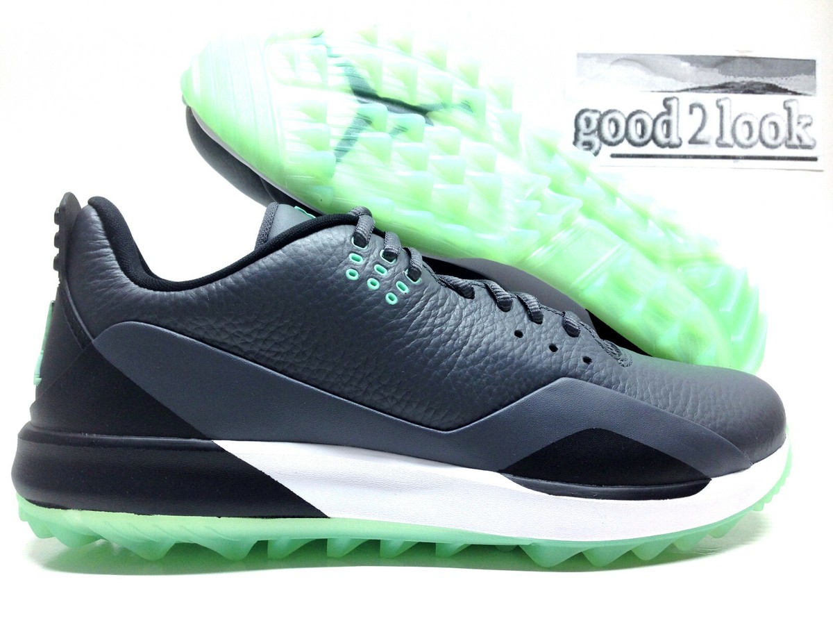 NIKE JORDAN ADG 3 GOLF DARK GREY/GREEN GLOW-BLACK SIZE MEN'S 8.5