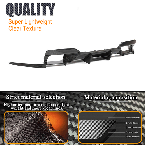 For BMW F06 F12 F13 M6 13-19 Real Carbon Fiber Rear Bumper Diffuser Lip Spoiler - Picture 9 of 16