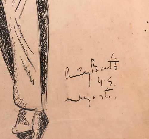 Dibujo de José Felipe Núñez Stand. Alrededor de 1945. Original firmado. Cuba - Imagen 4 de 6