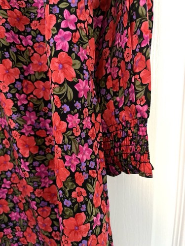 New Look High Neck Chiffon Floral Long Top / Mini Dress Size 12 Oversized BNWT! - Picture 4 of 9