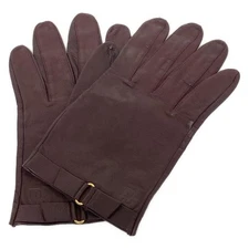 Auth DIOR/ChristianDior - Bordeaux Leather Women's Gloves