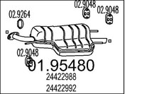 EndschalldäMpfer NachschalldäMpfer MTS 01.95480 FüR Astra CC Opel T98 Classic