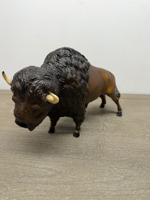 #ad Vintage Large BREYER Molding Co Dark Reddish Brown Buffalo Bison #76 1965 91 $49.99