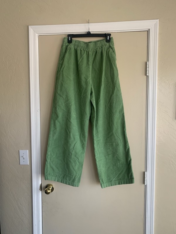 Urban Outfitters Green Corduroy Wide Leg Pull On Pants High Rise Sz.S