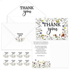 Marspark 25 Pack Sympathy Thank You Cards for Funeral with Envelopes Sticker ...