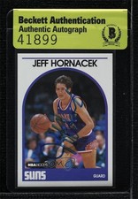 BAS 1989-90 NBA Hoops Jeff Hornacek #229 Seal of Authenticity Auto 3c7