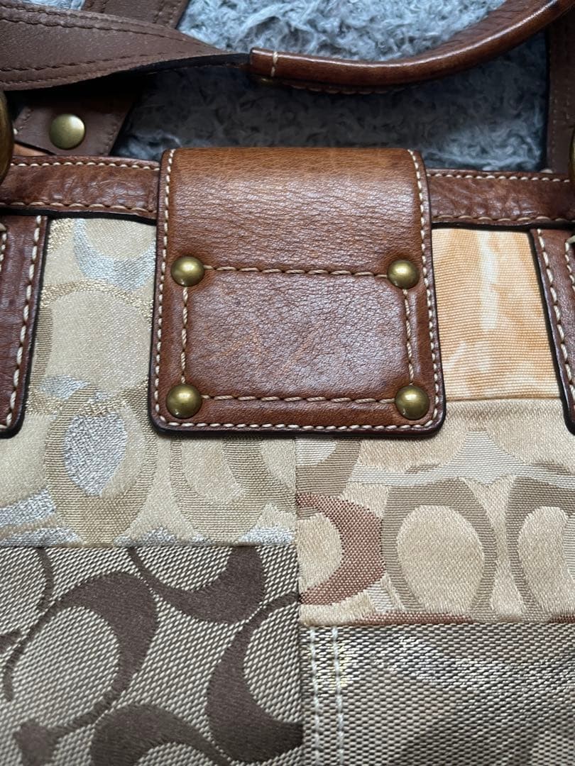 Coach Suede Patchwork Turnlock Bag Multi Color Ze… - image 9