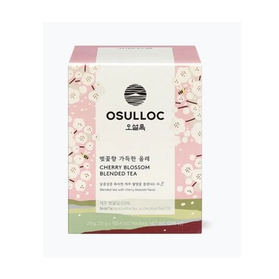 OSULLOC Jeju Cherry Blossom Black Tea 10 Pyramid Teabags Hibiscus Rosehip