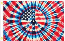 3X5 USA 250 4TH OF JULY TIE DYE PATRIOTIC PEACE FLAG BANNER