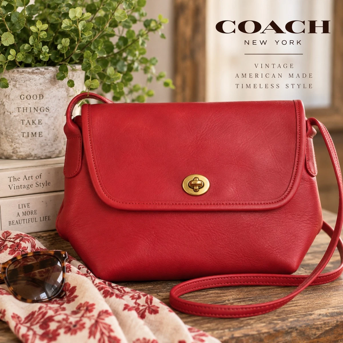 25+ Coach Leather Red Vintage Bags, Handbags & Cases for sale