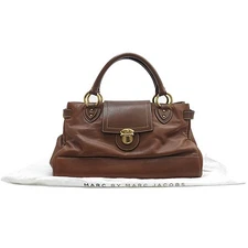 Marc_Jacobs Brown Leather Stitch Big Tote