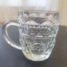 Vintage Pressed Glass Half Pint Tankard 10cm Dimpled Pub Style Beer Mug 🍺 😺🐾