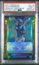 Julio Rodriguez 2021 Chronicles Obsidian Autograph PSA 9 Auto 10