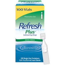 Refresh Plus Eye Drops Single Use 100 Ct Exp 5/2026 Lubricant Preservative Free