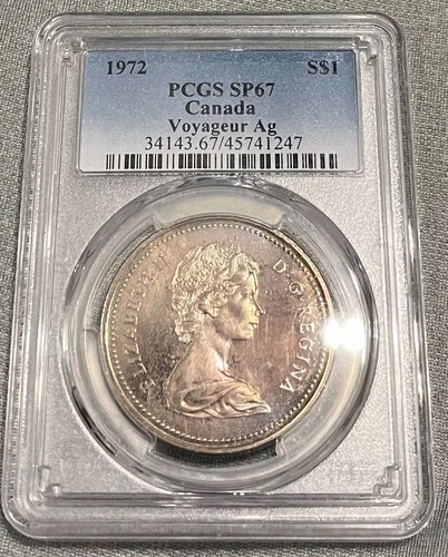 1972 Canada Silver Voyageur Dollar   PCGS SP 67    Nicely Toned!