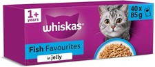 WHISKAS Adult Wet Cat Food in Jelly 40x85g Fish Favourites 5.59 per kilo
