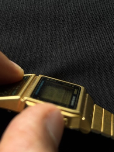 Casio Vintage Calculator Databank Uhr DBC-610G Goldgehäuse Edelstahlband - Bild 11 von 12