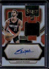 2023-24 Panini Select #RJ-RUP Rayan Rupert Rookie Jersey Autographs #/199