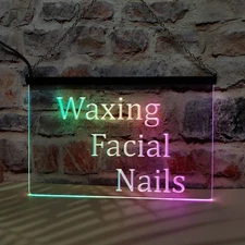 Waxing Facial Nails Beauty Salon LED Neon Light Sign Colorful Flowing style
