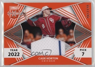 2022 Elite Extra Edition First Round Materials Orange 81/199 Cade Horton 0tx