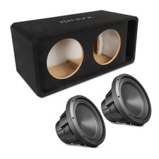 NVX NE122P Dual 12" Slot Ported 3/4" MDF Subwoofer Enclosure w/12" Car Subwoofer