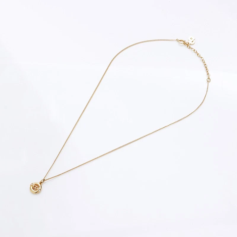 Collana Christian Dior CD logo strass oro WS9070