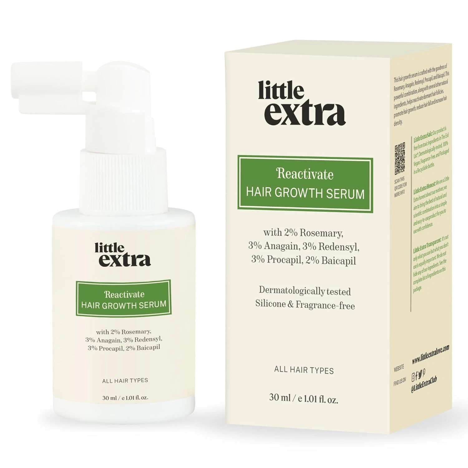 little extra Reactivate Hair Growth Serum - 30 ML Bottle
