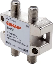 BAMF 3-Way Coax Cable Splitter Bi-Directional Moca 5-2300Mhz